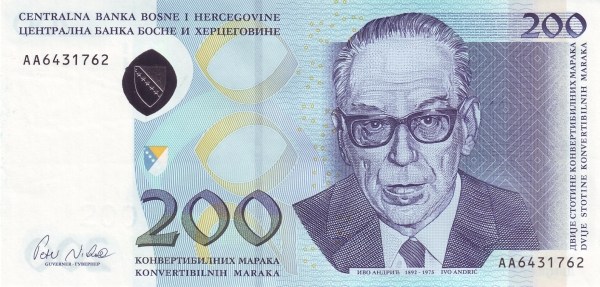 200 Konvertibilnih Maraka BAM Banknote (2002 & 2022 Issue for the Whole Country) 2002