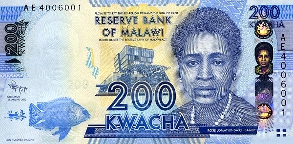 200 Malawian Kwacha Banknote (Rose Lomathinda)
