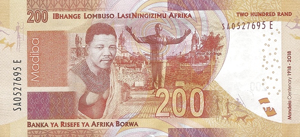 200 South African Rand Banknote (Madiba 100Th Birthday) (reverse)