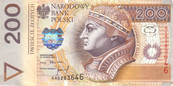 200 Złotych POL Banknote (PRL Period (People’s Republic of Poland)) 1994
