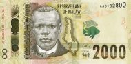 2000 Malawian Kwacha Banknote (Malawi University Building)