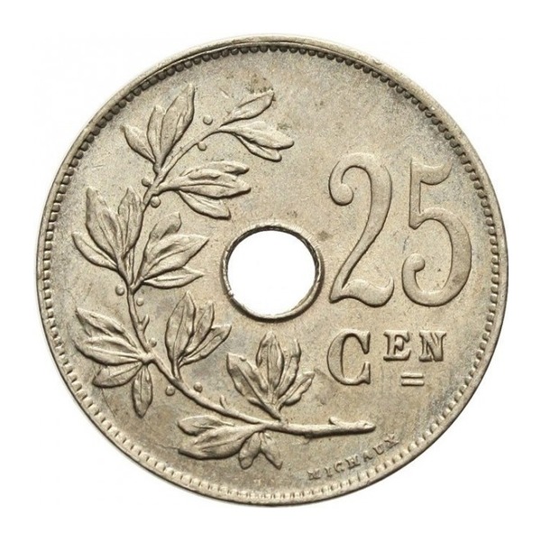 25 Centimes coin Belgium (B) (reverse)