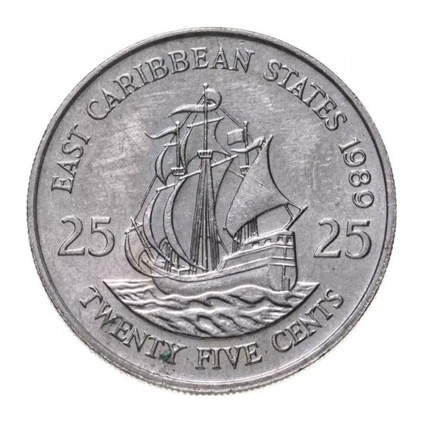 25 cents coin East Caribbean States (reverse)