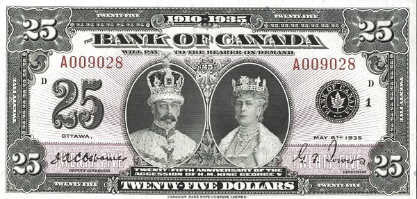 25 Dollars CAN Banknote (1935 Issue) 1935
