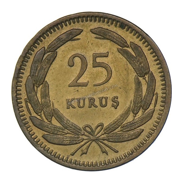 25 Kurus coin Turkey (reverse)