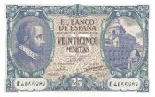 25 Pesetas ESP Banknote (Banco de España (Madrid Issue)) 1940