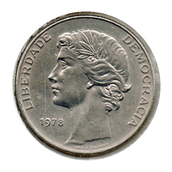 25 Portuguese Escudos coin (reverse)