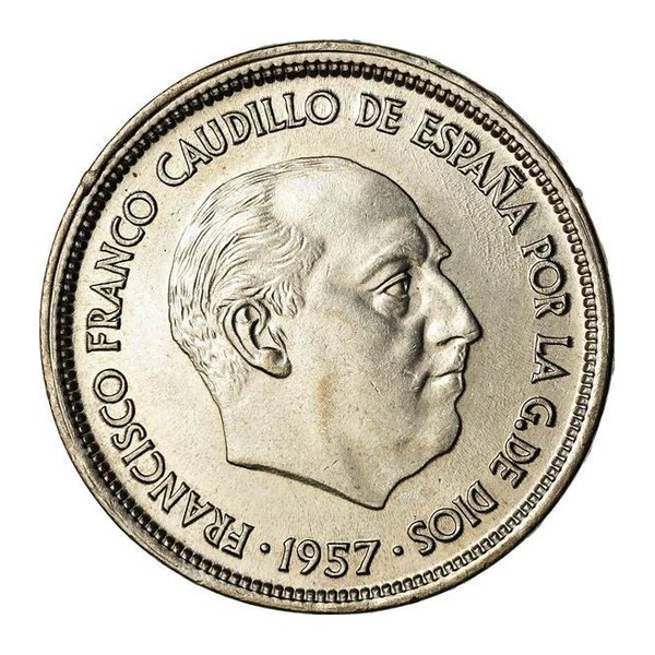 25 Spanish Pesetas coin