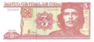 3 Cuban Pesos Banknote (Ernesto Che Guevara)