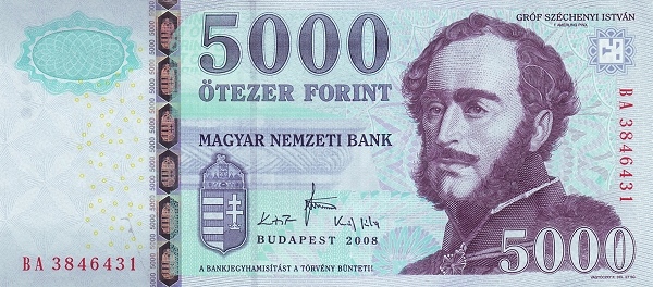 5.000 Forint HUN Banknote (Post-WWII Inflation / Stabilization) 2008