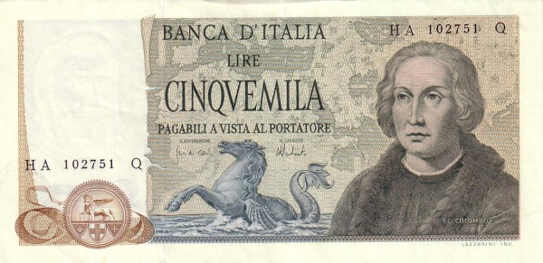 5.000 Lire ITA Banknote (Modern Lira Banknotes) 1971-1977