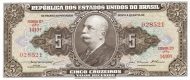 5 Brazilian Cruzeiros Banknote (Barao Do Rio Branco Brown Type)