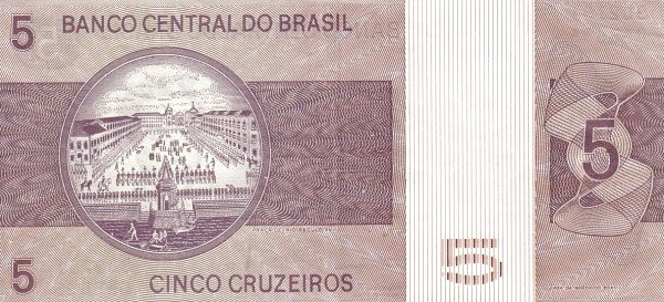 5 Brazilian Cruzeiros Banknote (Dom Pedro I) (reverse)