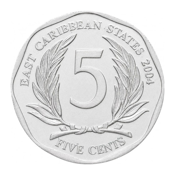 5 cents coin East Caribbean States (reverse)