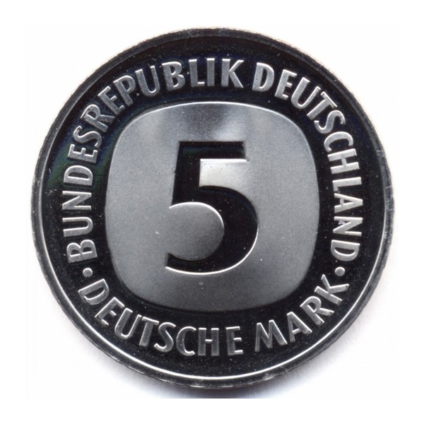 5 Deutsche Marks coin (type 1951) (reverse)