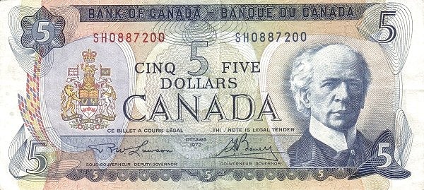 5 Dollars CAN Banknote (1969-1975 Issue) 1972