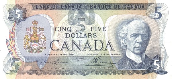 5 Dollars CAN Banknote (1979 Modified Design Issue) 1979