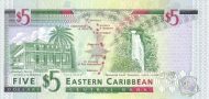 5 Dollars XCD Banknote (1994 'Building Extended Toward Left' Issue) 1994