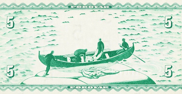 5 Faroese Kronur Banknote (1949) (reverse)