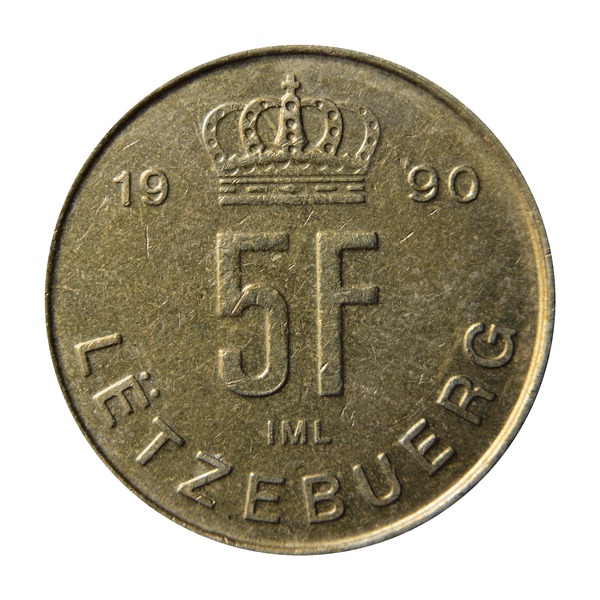 5 Francs coin (Grand Duke Jean, Aluminium-Nickel Bronze) (reverse)