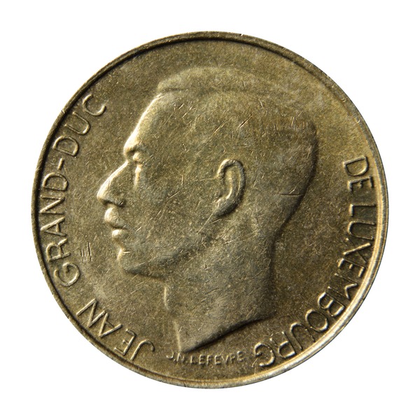 5 Francs coin (Grand Duke Jean, Aluminium-Nickel Bronze)