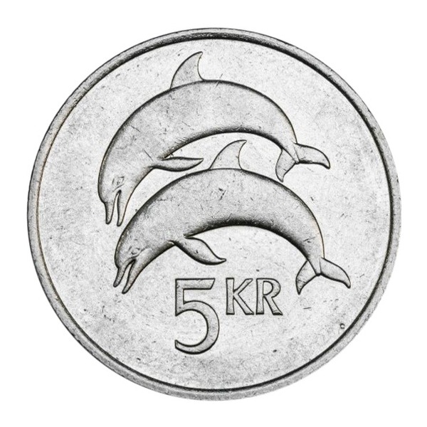 5 Icelandic Kronur coin (reverse)