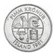 5 Icelandic Kronur coin