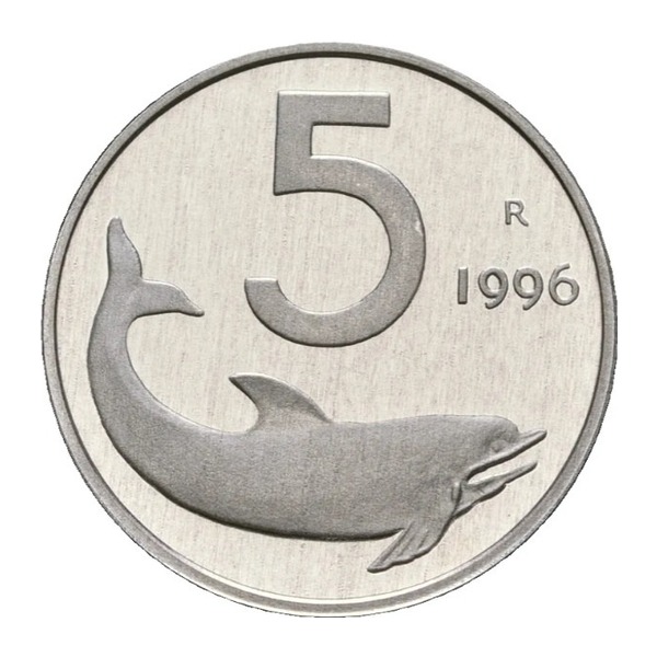 5 Italian Lire coin (reverse)