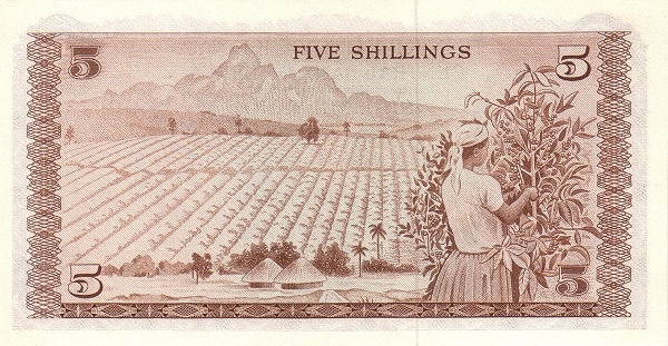 5 Kenyan Shillings Banknote (1969) (reverse)