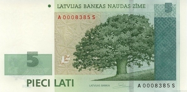 5 Lati LAT Banknote (Final Lats Series (2006-2009)) 2006-2009