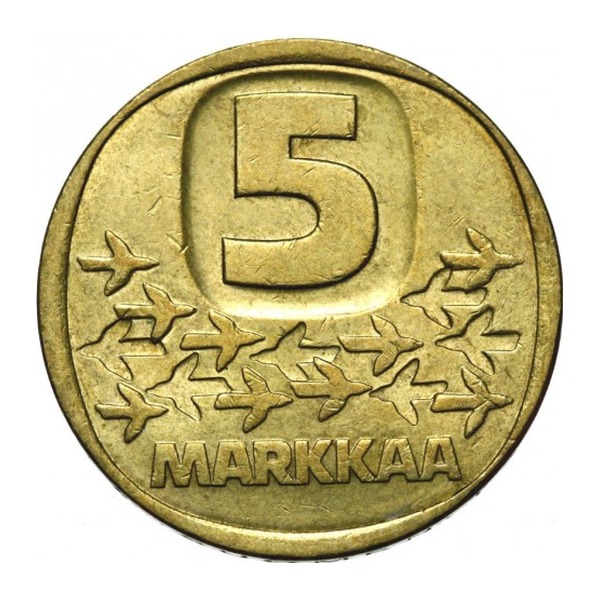 5 markkaa coin Finland (icebreaker ship) (reverse)