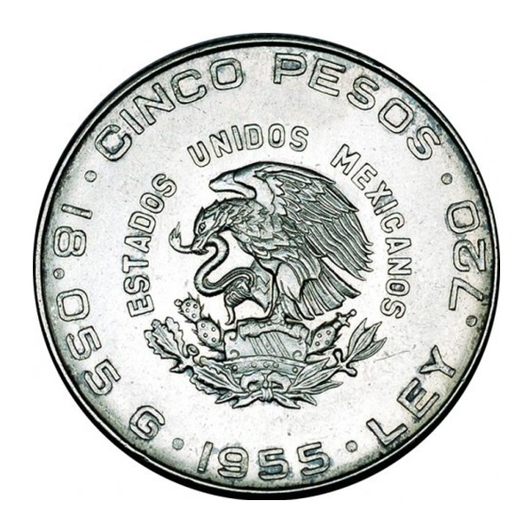 5 Mexican Pesos coin