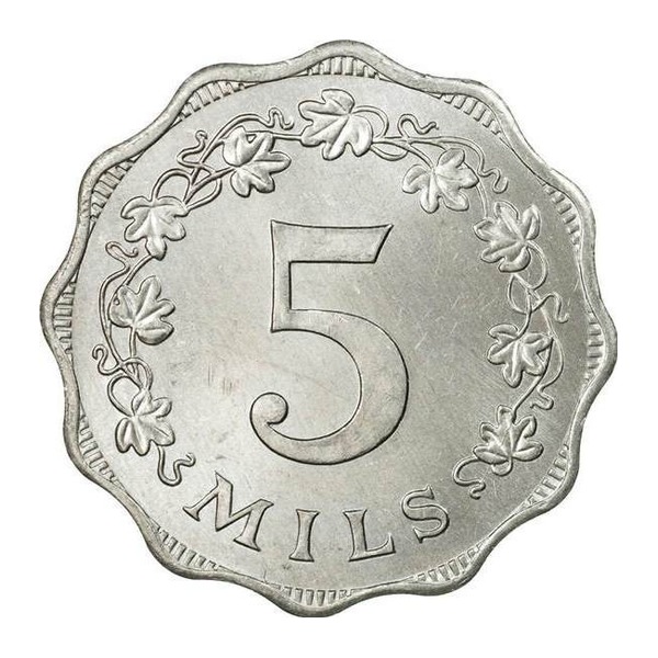 5 mils coin Malta (reverse)