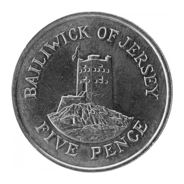 5 Pence coin Jersey (reverse)