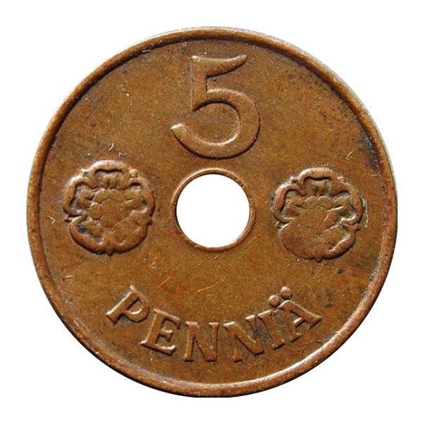 5 pennia coin Finland (aluminium) (reverse)