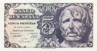 5 Pesetas ESP Banknote (Banco de España (Madrid Issue)) 1947