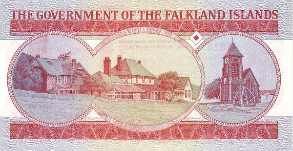 5 Pounds FLK Banknote (1983 '150th Anniversary of British Rule' Commemorative) 1983 (reverse)