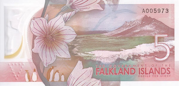 5 Pounds FLK Banknote (2025 'Charles III' Issue) 2025 (reverse)