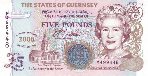 5 Pounds GGY Banknote (2004 Millennium Commemorative Issue) 2000