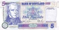 5 Pounds Sterling GBR Banknote (Bank of Scotland Issue) 1995-2006