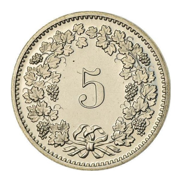 5 Rappen coin Switzerland (post-1980) (reverse)