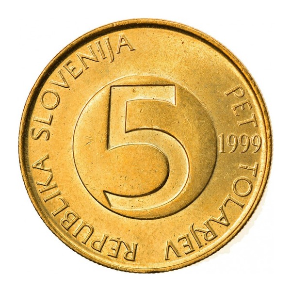 5 Slovenian Tolars coin