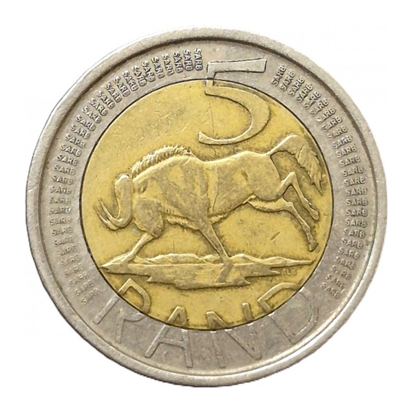 5 South African rand coin (reverse)