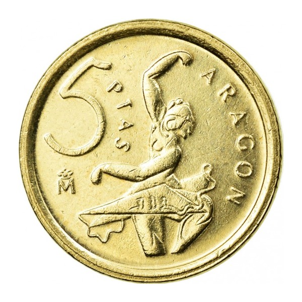 5 Spanish Pesetas coin (type 1975 to 1984) (reverse)