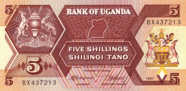 5 Ugandan Shillings Banknote (Wildlife)