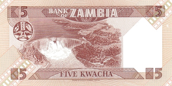 5 Zambian Kwacha Banknote (Kenneth Kaunda Type 1980) (reverse)