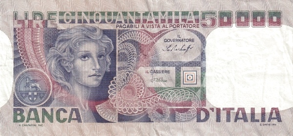50.000 Lire ITA Banknote (Modern Lira Banknotes) 1976-1984
