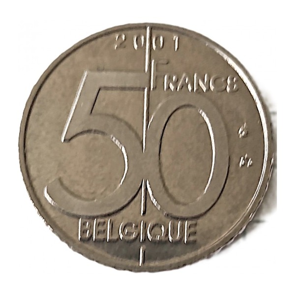 50 Belgian Francs coin (Baudouin) (reverse)