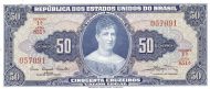 50 Brazilian Cruzeiros Banknote (Princesa Isabel Blue Type)