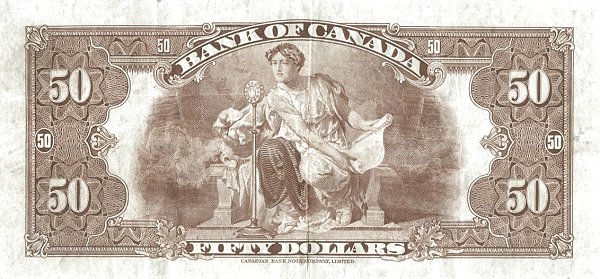 50 Dollars CAN Banknote (1935 Issue) 1935 (reverse)